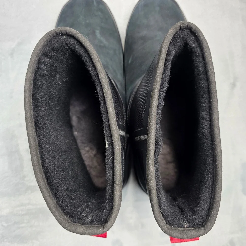 UGG Classic Short Tech Mini Ankle Boots Mens 13 Black Waterproof Suede Nylon